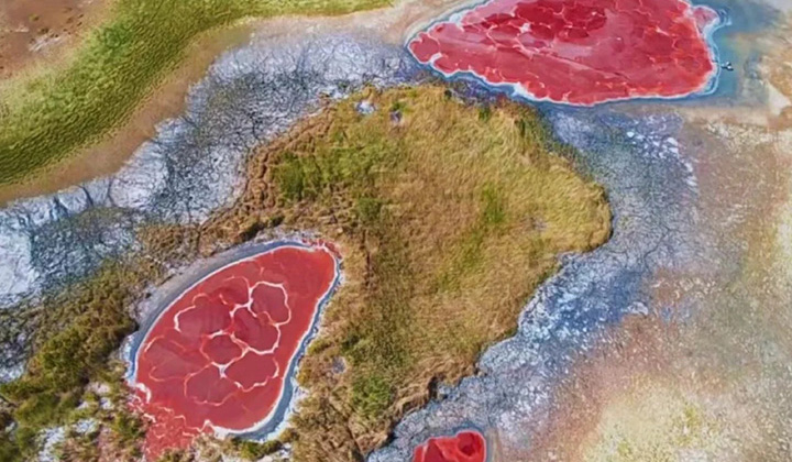 トンゴリ砂漠　ウラン湖