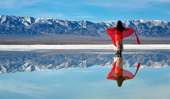 青海　チャカ塩湖（茶卞塩湖）