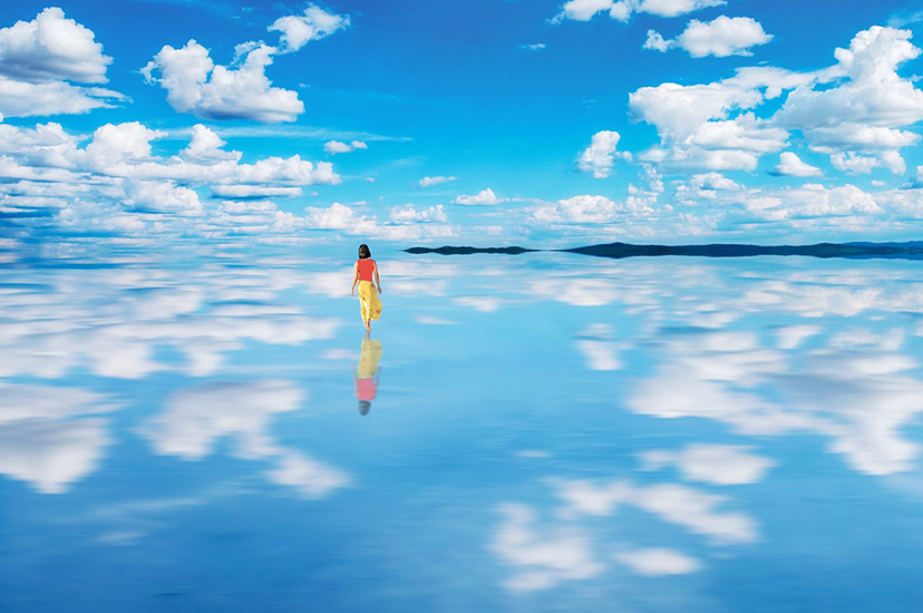 青海　チャカ塩湖（茶卞塩湖）