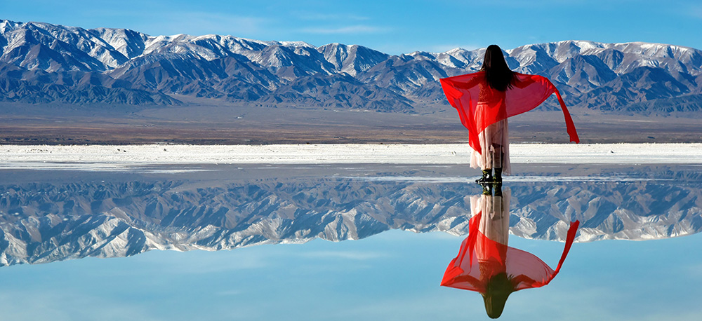 青海　チャカ塩湖（茶卞塩湖）